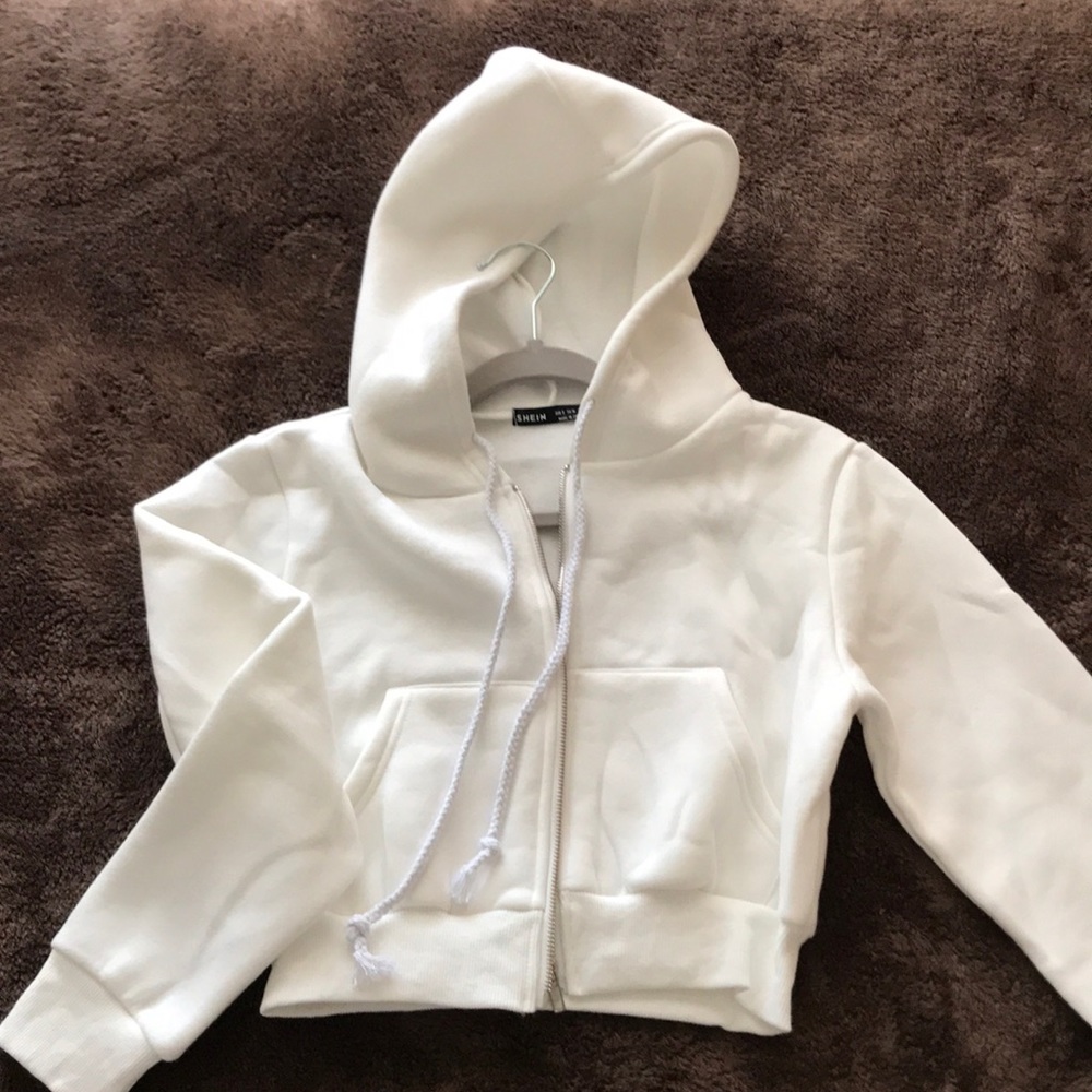 Cropped zip up hoodie